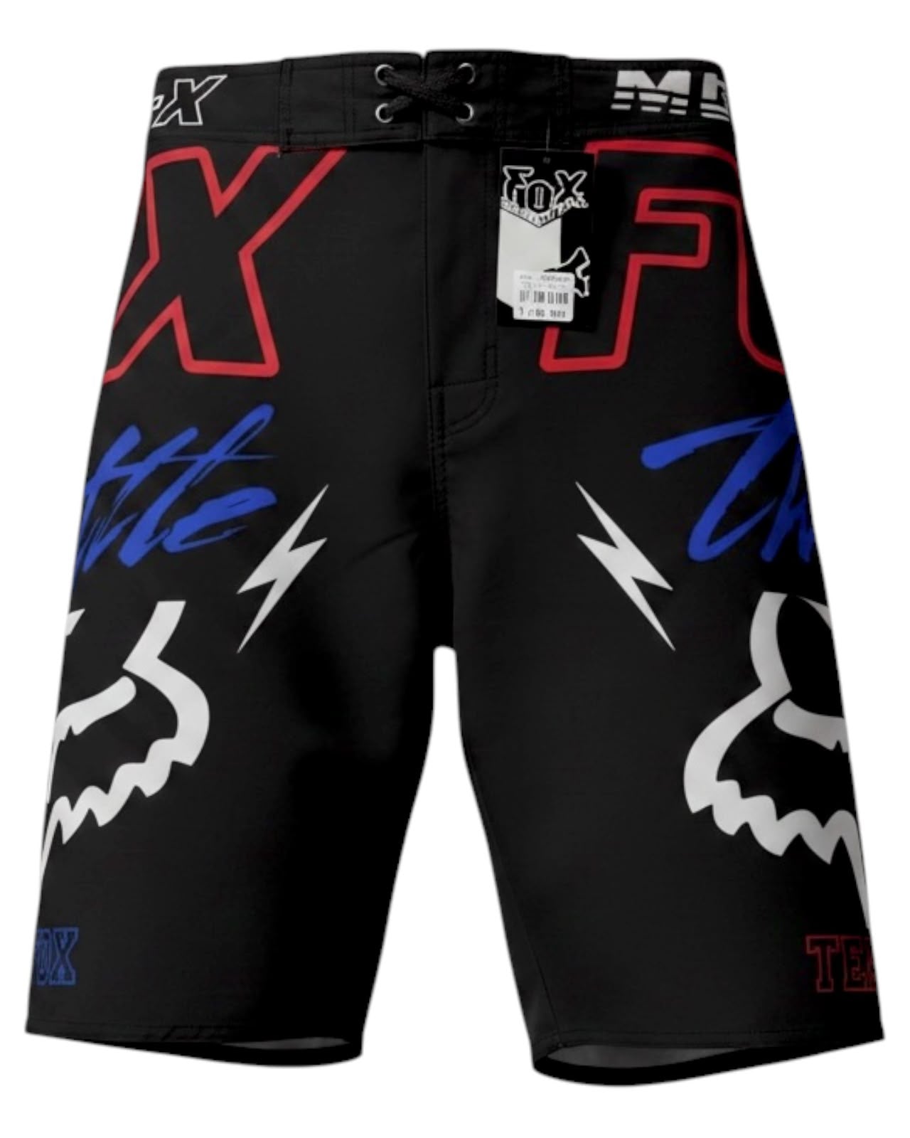Pantaloneta Playera Antifluido Secado Rápido - estilo negro team fox