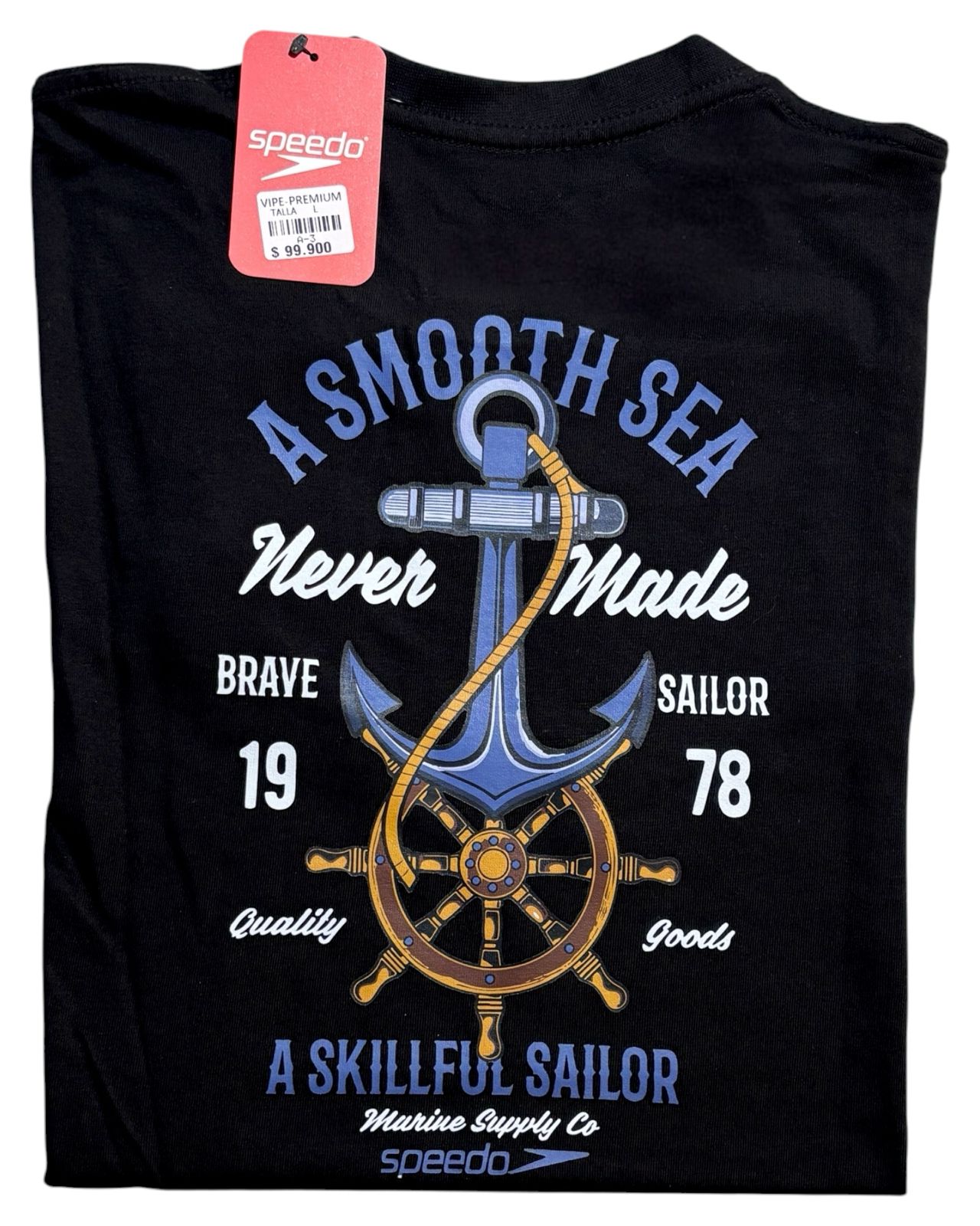 camiseta negro ancla - estilo playero