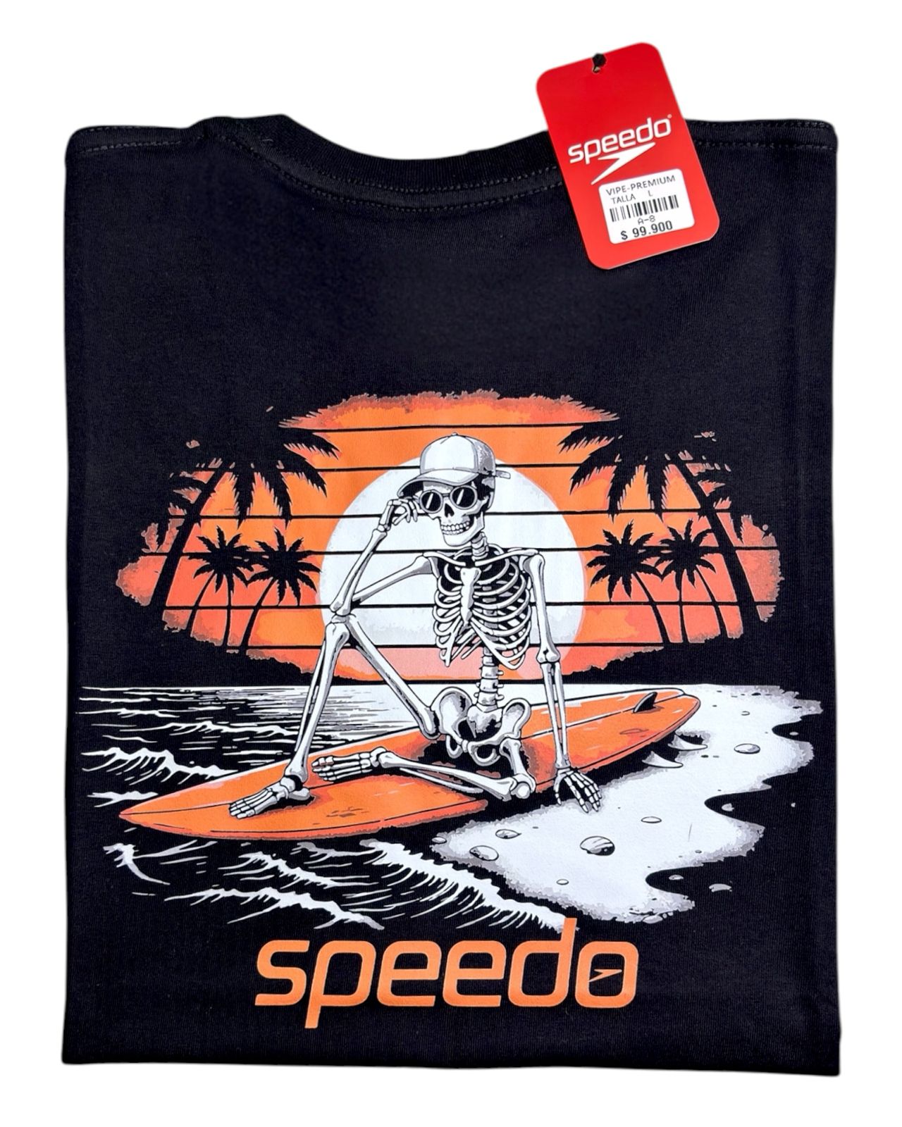 camiseta negro calavera talla L - estilo playero
