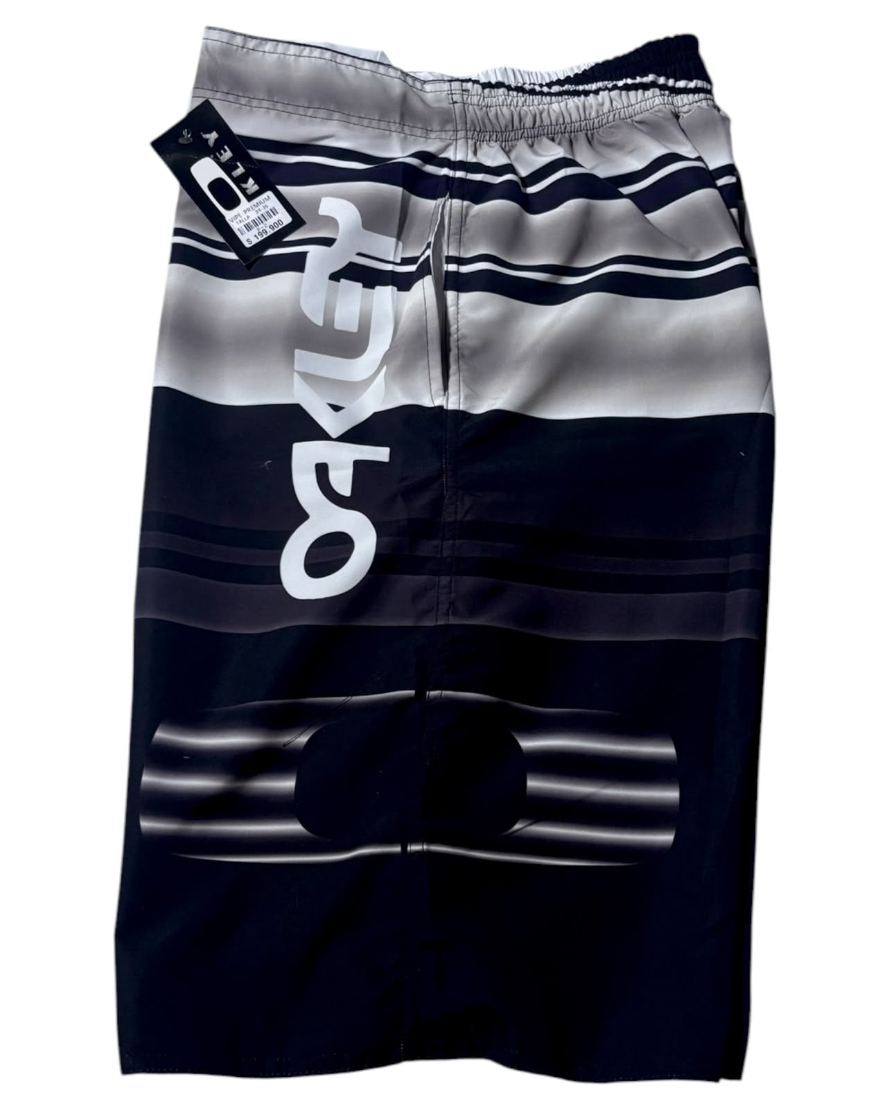 Pantaloneta Playera Antifluido Secado Rápido - estilo raya negra gris blanco oak