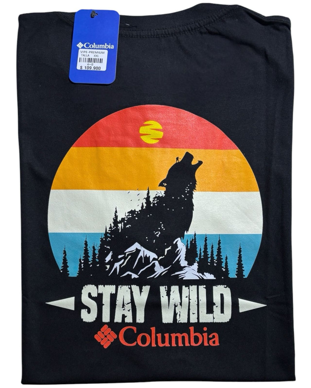 camiseta negro  lobo talla XXL - estilo aventura