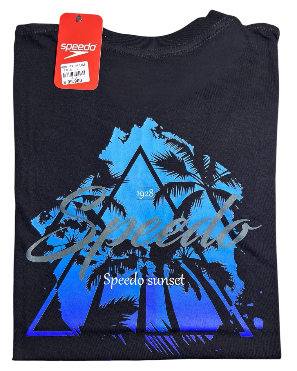 camiseta negro palm talla L - estilo playero
