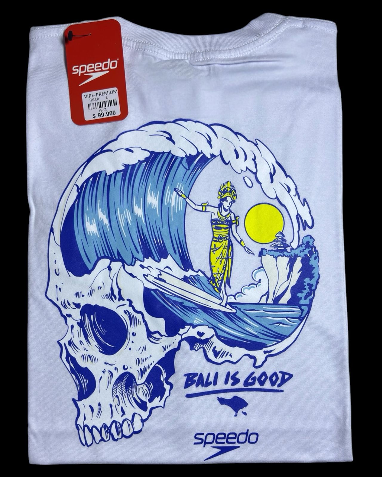 camiseta blanco calavera talla L - estilo playero