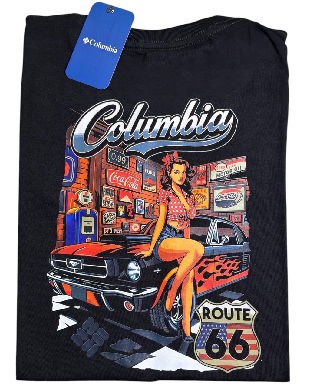 camiseta negro route66 - estilo aventura