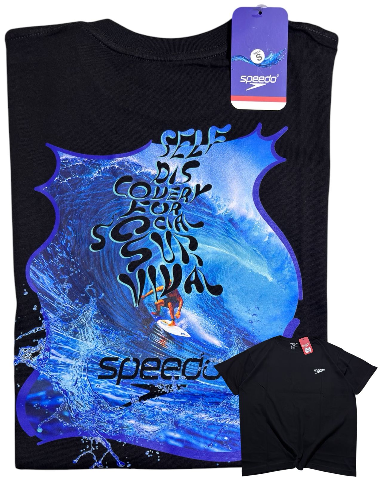 camiseta negra talla S - estilo playero