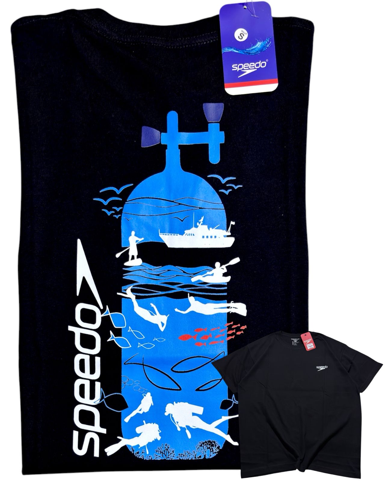camiseta negro buceo talla L - estilo playero